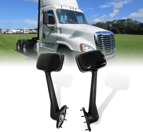 مرآة غطاء محرك السيارة مناسبة لسيارة Freightliner Cascadia 2008-2016، مرايا غطاء المحرك الأمامية للسائق على الجانب الأيسر (غطاء من الكروم، يسار) in Kuwait