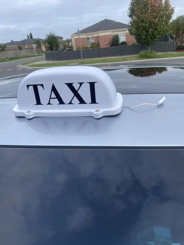 Upgraded Version 3.0 App Control Remote Taxi Sign Logo Cab Top Light Roof USB Rechargeable Battery Colorful Light with Magnetic Base White Sheel Driver Gift in Kuwait