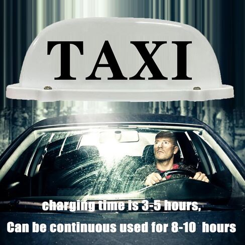 Upgraded Version 3.0 App Control Remote Taxi Sign Logo Cab Top Light Roof USB Rechargeable Battery Colorful Light with Magnetic Base White Sheel Driver Gift in Kuwait