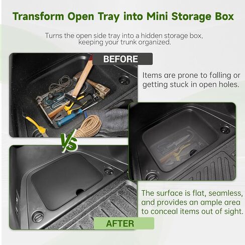Rear Trunk Organizer Cover Compatible with 2023-2026 Honda Pilot 7&8 Seats Interior Accessories - Driver Side Trunk Storage Box Lid Cargo Cubby Hidden Compartment Tray, Black in Saudi Arabia