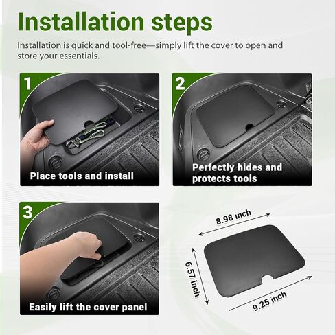 Rear Trunk Organizer Cover Compatible with 2023-2026 Honda Pilot 7&8 Seats Interior Accessories - Driver Side Trunk Storage Box Lid Cargo Cubby Hidden Compartment Tray, Black in Saudi Arabia