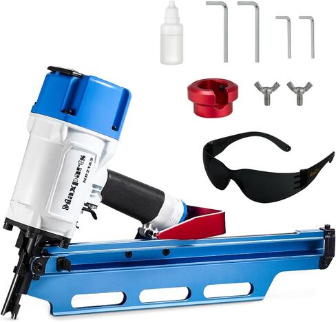 Maxparts NR2183 تأطير مسامير 21 درجة البلاستيك قطاع مسامير الأدوات الهوائية الرماية للإنشاءات الخشبية اللون الأزرق الفاتح in Kuwait