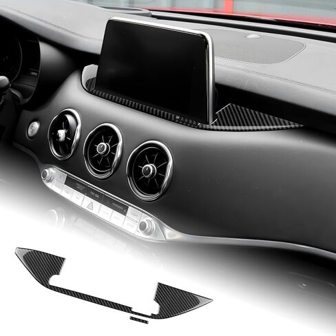 AIRSPEED Carbon Fiber for Kia Stinger 2019 2020 2021 2022 2023 Center Console Dashboard Strip Cover Interior Trim Accessories, Black in Saudi Arabia