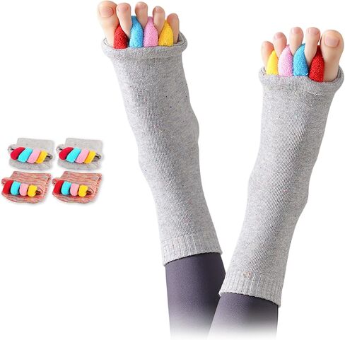 Toe Separator Socks for Yoga Women Men, Bunion Corrector Spacers Socks for Pain Relief & Circulation Improvement in Kuwait
