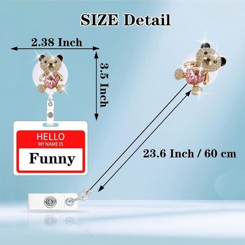 5Pcs Glitter Crystal Nurse Badge Reel Retractable Cute Bling Rhinestone Animal Butterfly Bear Flower Badge Holder Clip Gifts Nursing Student Medical Social Worker CNA RN ID Card Accessories in Saudi Arabia