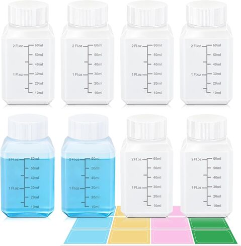 Premium Plastic Bottles with Lids -6 Pack 4oz Small Travel Containers, Leak-Proof Squeeze Bottles for Liquid, Pill, Water Storage, Clear Empty Containers with Caps in Saudi Arabia