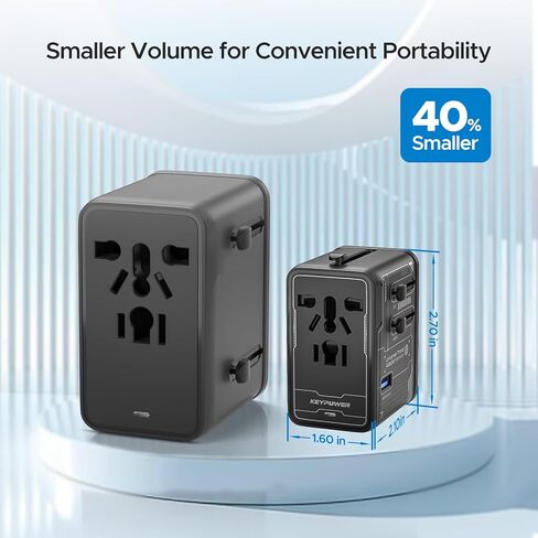 Universal Travel Adapter, 75W GaN International Power Adapter with 3 USB C and 1 USB A, All in One Travel Plug Adapter, Worldwide Outlet Wall Charger Converter for EU US UK AU 200+ Countries. in Kuwait