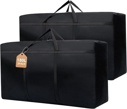 WITERY 2 Pack 180L/47.5 Gallons Extra Large Storage Bags Jumbo Duffle Bag for Travel Moving Totes Boxes Heavy Duty Stronger Handles Zippers Reusable Storage Totes for Bassinet Clothes Blankets in Kuwait
