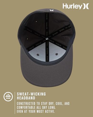 Hurley Men's Trucker Hat - H2O-Dri Stretch Curved Bill Skyridge Baseball Cap for Men - UPF 50+ Breathable Mens Ball Cap in Saudi Arabia
