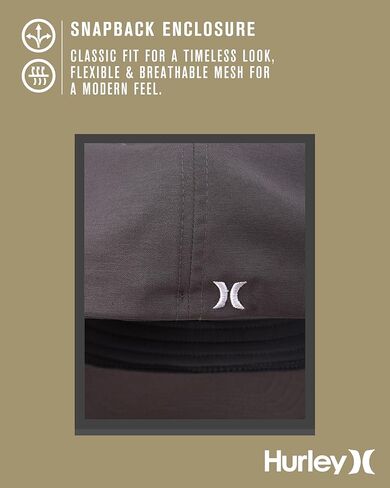 Hurley Men's Trucker Hat - H2O-Dri Stretch Curved Bill Skyridge Baseball Cap for Men - UPF 50+ Breathable Mens Ball Cap in Saudi Arabia
