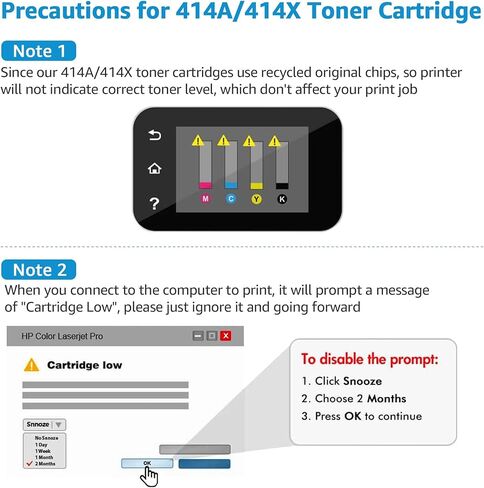 414A Toner Cartridges 4 Pack(with Chip) Replacement for HP 414A Toner 414X W2020a, Compatible with HP Color Laserjet Pro MFP M479fdw M479fdn M454dw M454dn M480f Printer (Black Yellow Cyan Magenta) in Kuwait