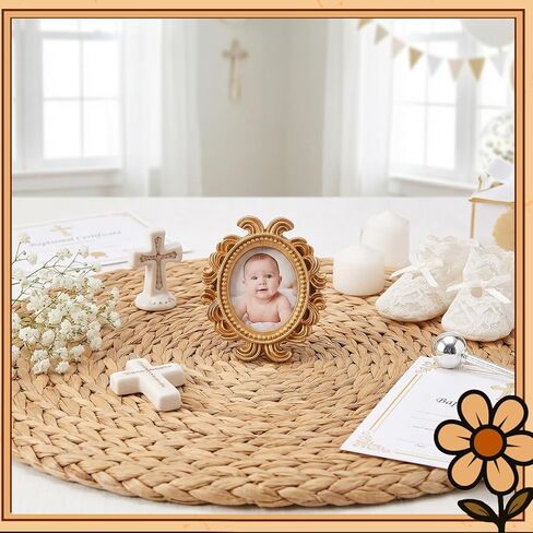 24 قطعة 2 × 3 بوصة إطار صورة صغير من الراتنج مع حامل لعرض جدار الطاولة، إطار صورة صغير من الراتنج العتيق الباروكي لحفلات الزفاف وأعياد الميلاد وديكور المنزل الفيكتوري in Kuwait