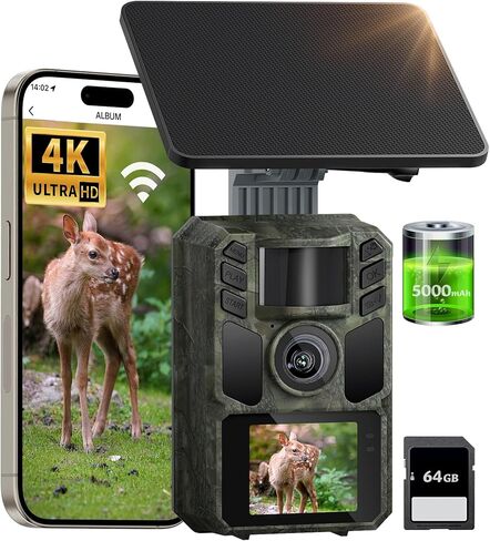WiFi Trail Camera Solar Rechargable (Black) in Kuwait