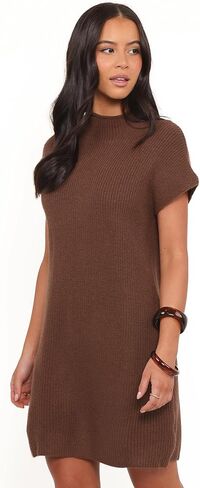 Petal & Pup Wright Knit Mini Dress - Chocolate Brown L in Saudi Arabia