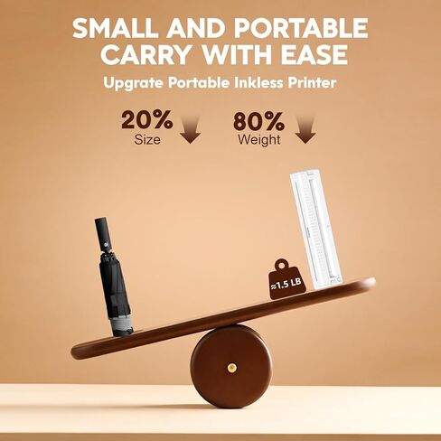 Portable Wireless Inkless Printer for Home Travel, M9 Small Bluetooth Thermal Printer Support 8.5" X 11" Letter & A4 Thermal Paper, Compatible with Phone, PC for School, Office, with 10 Paper in Saudi Arabia