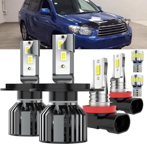 لمبات مناسبة لسيارة Toyota RAV4 2013-2015، عوارض عالية + عوارض منخفضة + مصابيح ضباب + مجموعة مصابيح لوحة الترخيص، سطوع 400% 6000K ضوء أبيض، استبدال مباشر، Plug-N-Play، 8 عبوات in Kuwait