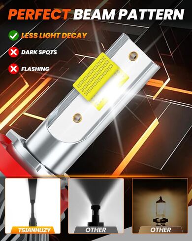 For Ford F150 2015-2023 Light Bulbs, 600% Brightness High/Low Beam Bulbs Kit, 6500K White, 40000LM Powersports Bulbs with Fan,4PCS in Saudi Arabia