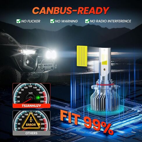 For Ford F150 2015-2023 Light Bulbs, 600% Brightness High/Low Beam Bulbs Kit, 6500K White, 40000LM Powersports Bulbs with Fan,4PCS in Saudi Arabia