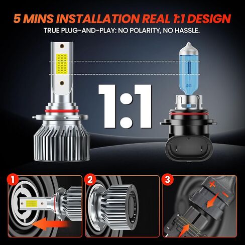 For Ford F150 2015-2023 Light Bulbs, 600% Brightness High/Low Beam Bulbs Kit, 6500K White, 40000LM Powersports Bulbs with Fan,4PCS in Saudi Arabia