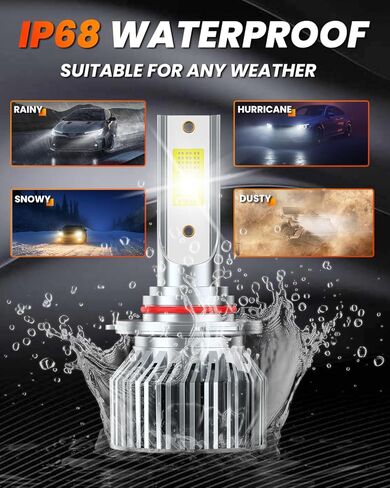 For Ford F150 2015-2023 Light Bulbs, 600% Brightness High/Low Beam Bulbs Kit, 6500K White, 40000LM Powersports Bulbs with Fan,4PCS in Saudi Arabia