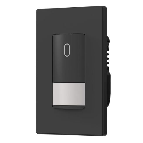 ELEGRP Matte Black Single Pole Occupancy Motion Sensor Light Switch, Need Neutral Wire, 120° Sensor Coverage PIR Infrared Motion Activated, for CFL/LED/MLV/INC/HAL/Fan, UL,1 Pack in Kuwait