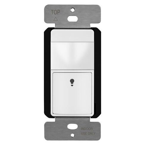 مفتاح مستشعر الحركة TOPGREENER، مستشعر PIR مع كاشف مستوى الإضاءة المحيطة، الإشغال والوظيفة، لا يتطلب سلكًا محايدًا، يتطلب سلكًا أرضيًا، 5 أمبير، 150 وات LED/CFL، قطب واحد، TDOS5-JM، أبيض in Kuwait