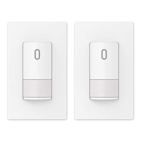 ELEGRP Occupancy Motion Sensor Light Switch, PIR Infrared Motion Activated Wall Switch, No Neutral Wire, Single Pole for CFL/LED/Incandescent Bulb, with Wall Plate, UL Listed (10 Pack, Matte White) in Saudi Arabia