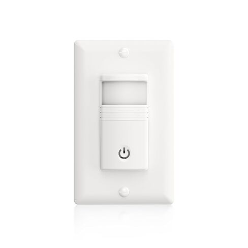 ECOELER Motion Sensor Light Switch, No Neutral Wire, PIR Infrared Motion Activated Wall Switch with Sensitivity Adjustable, OCC & VAC Selectable, Single Pole, UL Listed & FCC Listed, White in Kuwait
