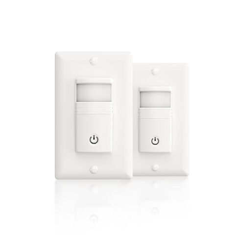 ECOELER Motion Sensor Light Switch, No Neutral Wire, PIR Infrared Motion Activated Wall Switch with Sensitivity Adjustable, OCC & VAC Selectable, Single Pole, UL Listed & FCC Listed, White in Saudi Arabia