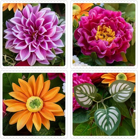 اكاليل الربيع للباب الأمامي 24 بوصة مع الداليا والفاوانيا وأكاليل الصيف ديزي للباب الأمامي خارج الربيع والصيف إكليل الباب للمدخل والشرفة وديكور المنزل إكليل الصيف في الهواء الطلق in Kuwait