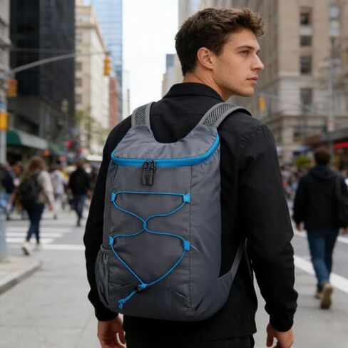 Cycling Backpack for Men and Women, Large Polyester Waterproof Material Collapsible Backpack Ultralight Backpacking, for Travel, Daypacks for Sports (Gray) in Saudi Arabia