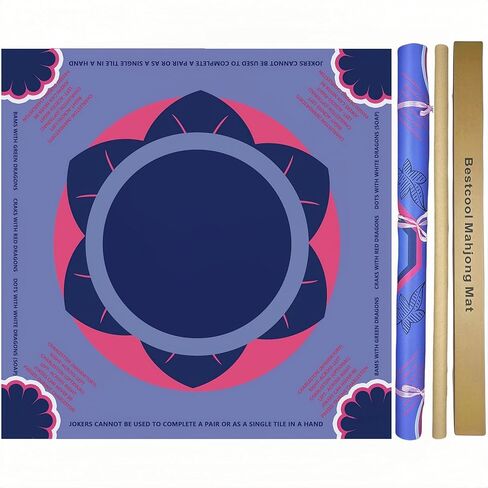 2025 حصيرة مكافحة النيوبرين Mahjong مع القواعد ، الحد من الضوضاء Mah Jongg Mat للبوكر ، البطاقة ، اللوحة ، وألعاب البلاط (Green-A ، 31.5in*31.5in) in Kuwait