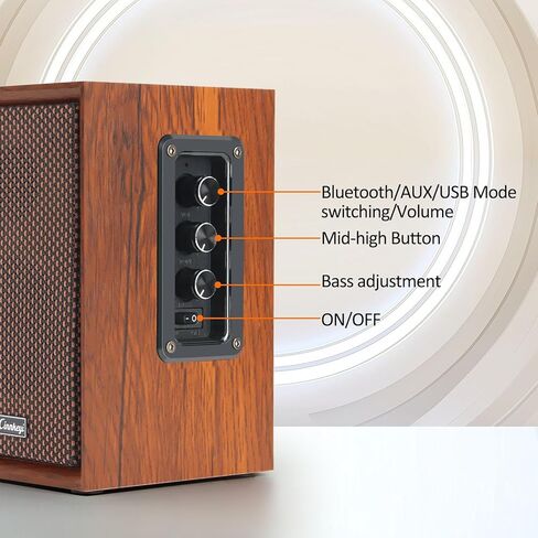 40 واط مكبرات صوت كمبيوتر ، مكبرات صوت داعمة 2.0 AC تعمل بالكمبيوتر الشخصي مع صوت باس قوي ، 7.28 "× 2 AC مكبرات الصوت AUX /Bluetooth مع مدخلات USB لمكبر صوت DSP متعدد الوسائط ، مكبر صوت خشبي للكمبيوتر المحمول ، الكمبيوتر المحمول ، الكمبيوتر المحمول in Kuwait