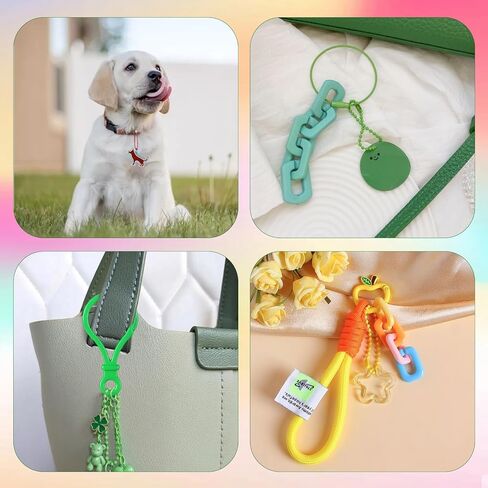 60 Pcs Ball Bead Chain, 4.72 Inch Dog Tag Chain, Stainless Steel Ball Chain Keychain and Connector Clasp, Mulit Color Ball Bead Chain Bulk for Jewelry Making Key Rings Crafts DIY Hanging Decoration in Kuwait