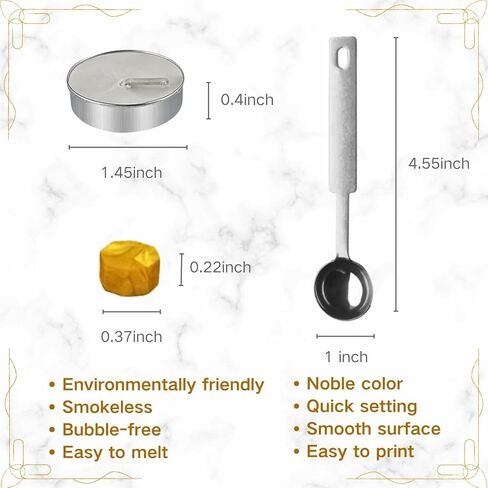 طقم خرز ختم الشمع الذهبي الملكي من xxxHOLIC - 400 خرزة، ملعقة من الفولاذ المقاوم للصدأ، 4 شموع | مجموعة المبتدئين للرسائل والدعوات والهدايا والحرف اليدوية in Kuwait