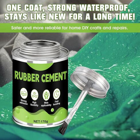 JAOJAO غراء أسمنتي مطاطي مع فرشاة، ورق أسمنتي 6 أونصة لاصق قوي للتجفيف الشفاف للورق والجلود والنسيج وسجل القصاصات والحرف اليدوية والمشروعات الفنية والحرفية in Kuwait