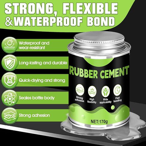 JAOJAO غراء أسمنتي مطاطي مع فرشاة، ورق أسمنتي 6 أونصة لاصق قوي للتجفيف الشفاف للورق والجلود والنسيج وسجل القصاصات والحرف اليدوية والمشروعات الفنية والحرفية in Kuwait