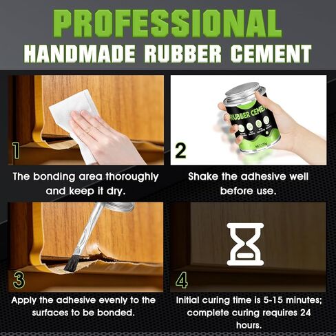 JAOJAO غراء أسمنتي مطاطي مع فرشاة، ورق أسمنتي 6 أونصة لاصق قوي للتجفيف الشفاف للورق والجلود والنسيج وسجل القصاصات والحرف اليدوية والمشروعات الفنية والحرفية in Kuwait