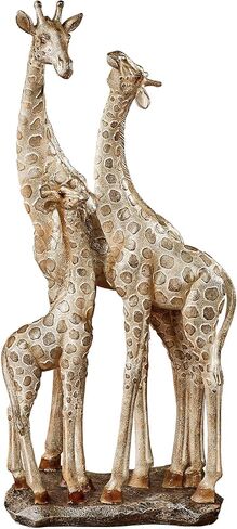 Touch of Class Adoring Giraffes Table Sculpture - Resin - Gold, Tan, Brown - African Safari Collectible for Bedroom, Living Room, Office, Nursery, Mantel, Book Shelf, Foyer in Saudi Arabia