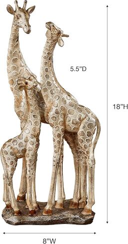 Touch of Class Adoring Giraffes Table Sculpture - Resin - Gold, Tan, Brown - African Safari Collectible for Bedroom, Living Room, Office, Nursery, Mantel, Book Shelf, Foyer in Saudi Arabia