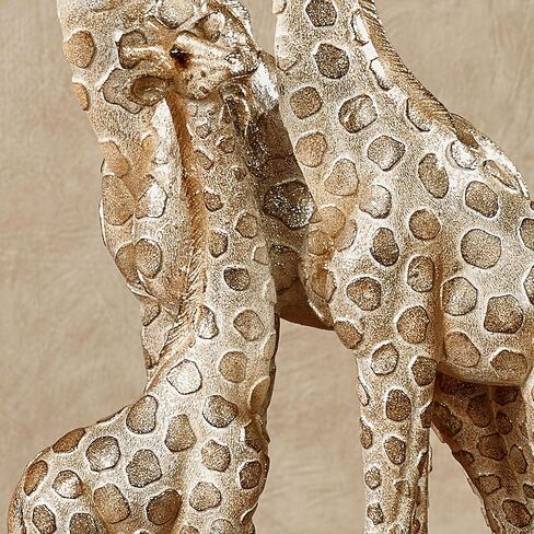 Touch of Class Adoring Giraffes Table Sculpture - Resin - Gold, Tan, Brown - African Safari Collectible for Bedroom, Living Room, Office, Nursery, Mantel, Book Shelf, Foyer in Saudi Arabia