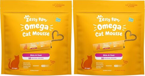 Zesty Paws 8-in-1 Multivitamin Cat Treats Lickables Mousse for Cats - Healthy Cat Treats for Indoor Cats - Cat Squeeze Up Daily Multivitamin for Gut, Immune, Heart, Skin & Coat Support - Chicken 14ct in Kuwait