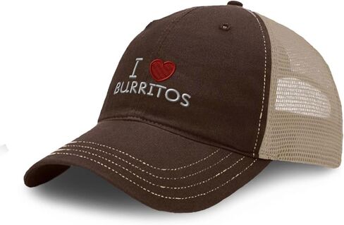 قبعة شبكية ناعمة مخصصة من ريتشاردسون مطرزة بشعار I Love Burritos قبعات سائقي الشاحنات للرجال والنساء in Kuwait