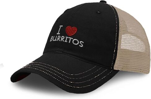 Custom Richardson Soft Mesh Cap Hat Embroidered I Love Burritos Embroidery Trucker Hats for Men & Women in Kuwait