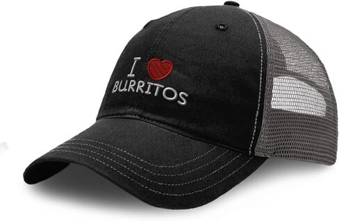 قبعة شبكية ناعمة مخصصة من ريتشاردسون مطرزة بشعار I Love Burritos قبعات سائقي الشاحنات للرجال والنساء in Kuwait
