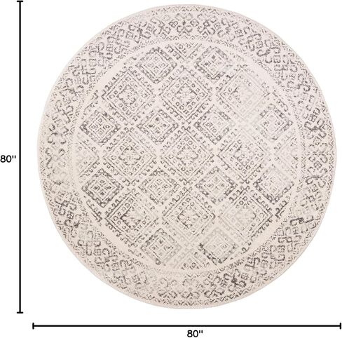 سجادة منطقة مجموعة SAFAVIEH Tulum - مستديرة 6'7 بوصة، عاجي ورمادي، تصميم بوهو المغربي المتعثر، لا تتساقط وسهلة التنظيف، مثالية لغرفة المعيشة وغرفة النوم ومساحة تناول الطعام (TUL264A) in Saudi Arabia