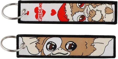 Pinstant Gremlins Gizmo Gremlin Cute Stripe Classic 80s Movie Christmas Keychain Key Tag Chain Fob Ring in Kuwait