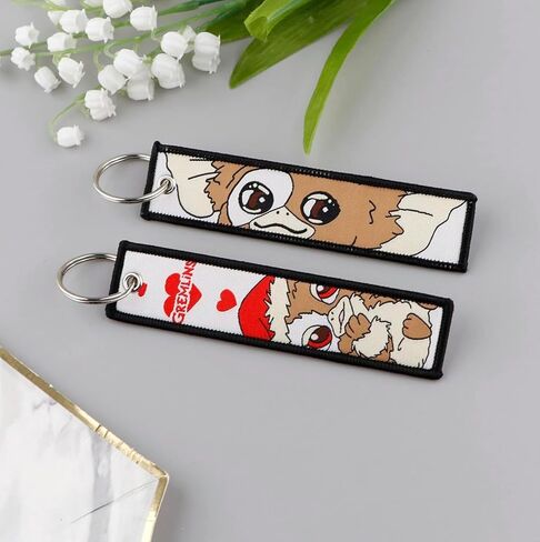 Pinstant Gremlins Gizmo Gremlin Cute Stripe Classic 80s Movie Christmas Keychain Key Tag Chain Fob Ring in Kuwait
