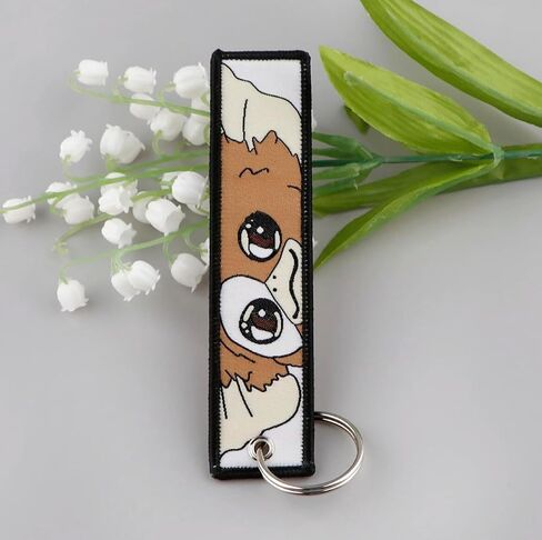 Pinstant Gremlins Gizmo Gremlin Cute Stripe Classic 80s Movie Christmas Keychain Key Tag Chain Fob Ring in Kuwait