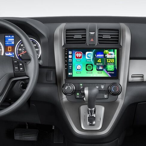 Fuluku【2+64GB】 for Honda CRV 2007-2011 Android 13 Carplay Stereo with Wireless Carplay Android Auto, 9'' Touch Screen Car Radio GPS WiFi, Bluetooth SWC Mic Backup Camera Mirror Link FM RDS in Kuwait